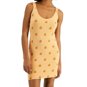 Printed Tank Sweater Dress In Orange